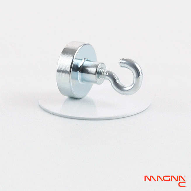 Neodym-Flachgreifer Ø20x6mm mit Haken 360° Darstellung