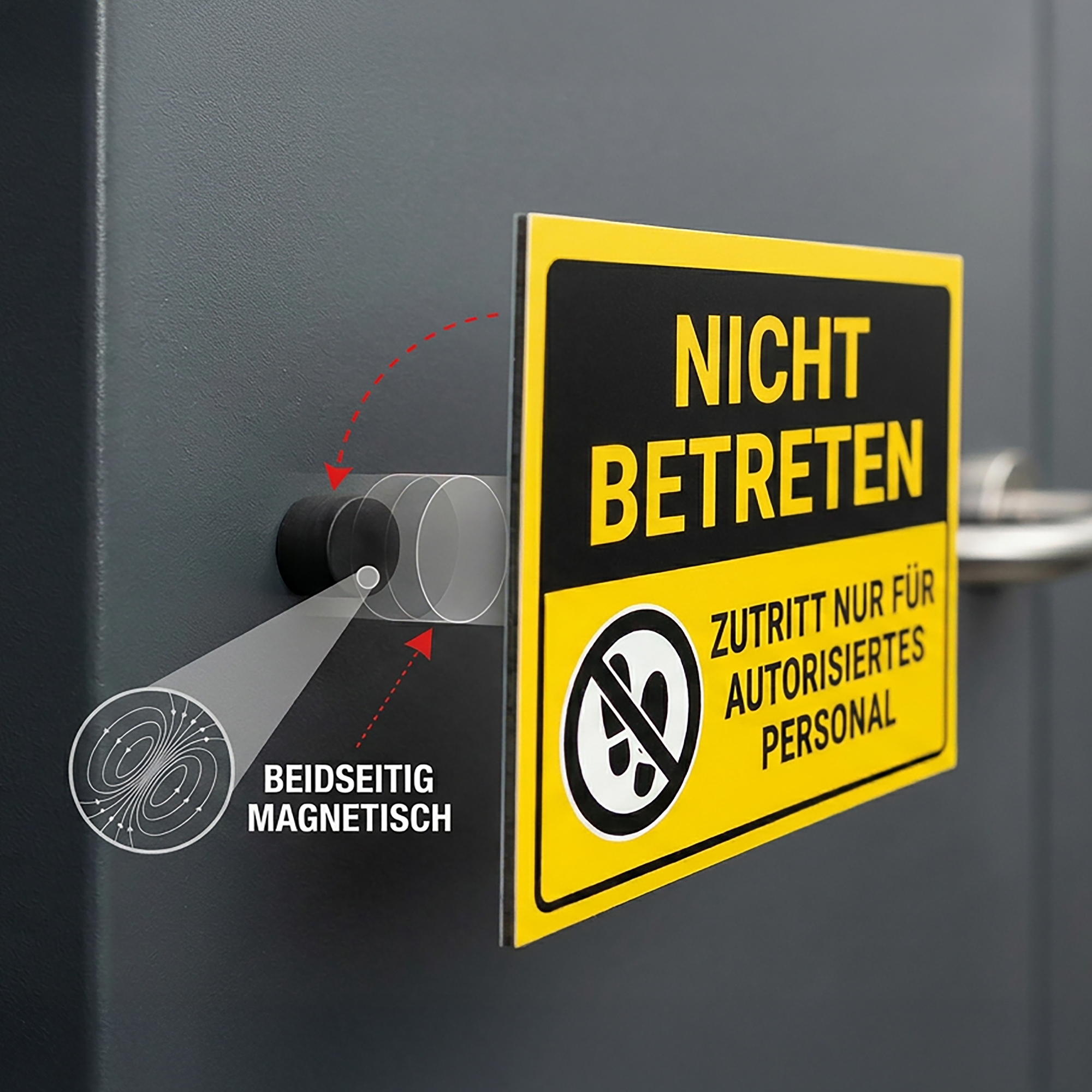 Gummiertes Magnetsystem Ø12x8mm, beidseitig magnetisch, Anwendung