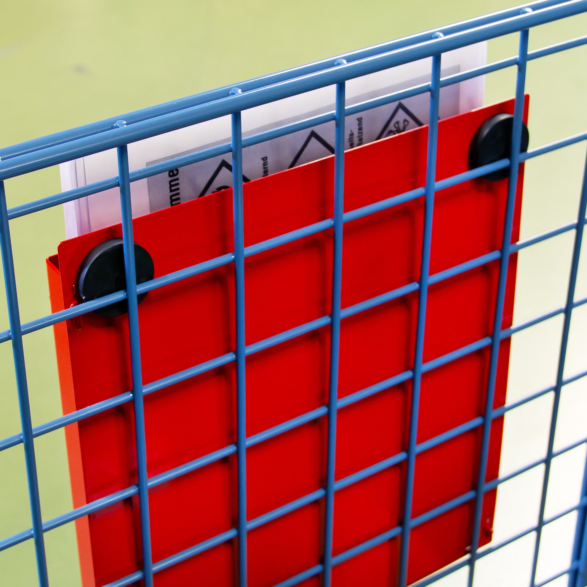 Magnet Metall-Lagertasche für DIN A4 an Gitterbox