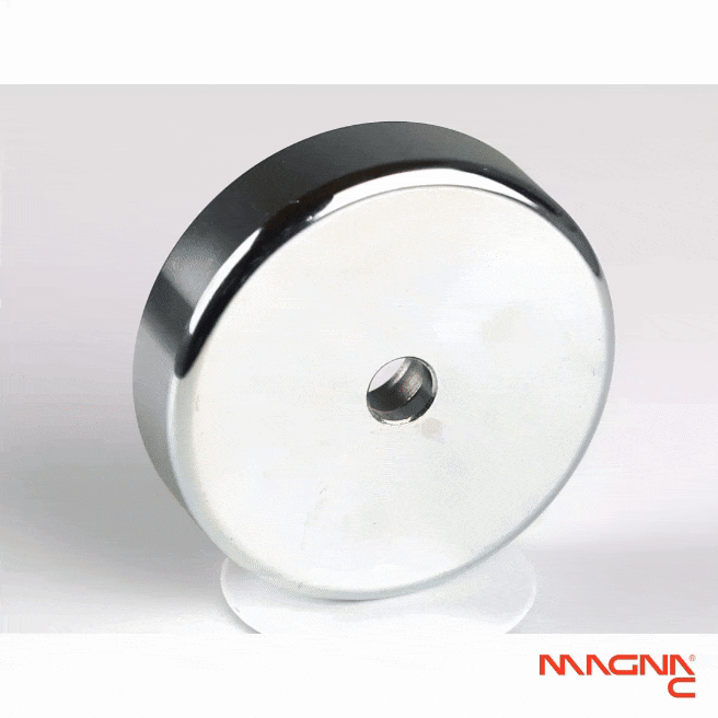 Neodym Flachgreifer Ø60x15mm mit zylindrischer Senkung Produktdarstellung