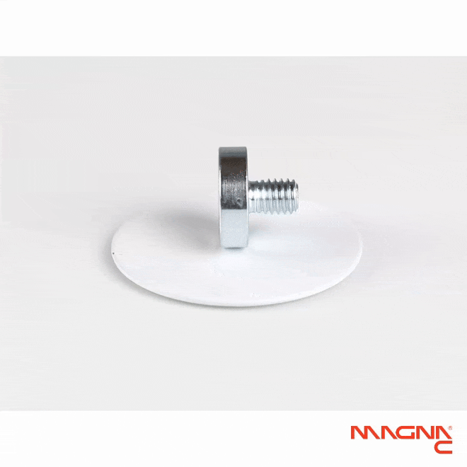 Neodym Flachgreifer mit Gewindezapfen Ø16x4,5mm 360° Anblick