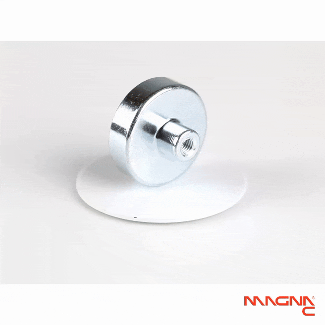 Neodym Topfmagnet Ø25x14mm mit Gewindebuchse 360 Grad Darstellung