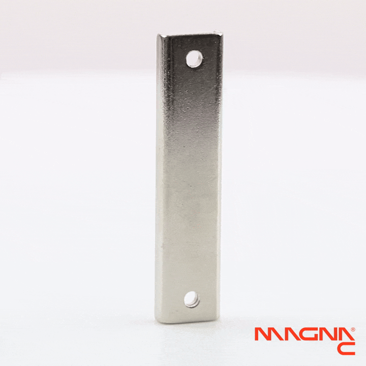 Neodym-Flachleiste 60x13,5x5mm mit konischer Senkung 360° Darstellung