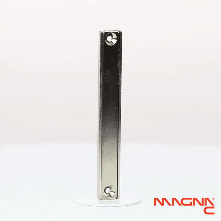 Neodym-Flachleiste 100x13,5x5mm mit konischer Senkung 360° Darstellung