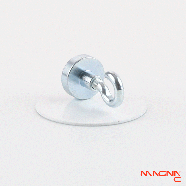 Neodym-Flachgreifer Ø16x4,5mm mit Haken 360° Darstellung