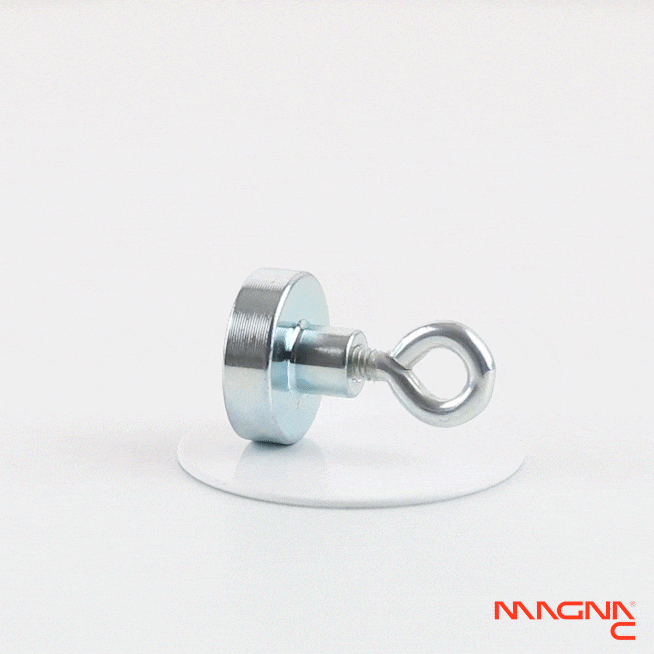 Neodym-Flachgreifer Ø20x6mm mit Öse 360° Darstellung