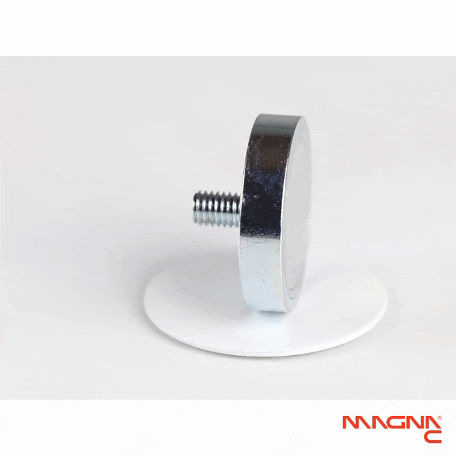 Neodym Flachgreifer mit Gewindezapfen Ø32x7mm 360° Anblick