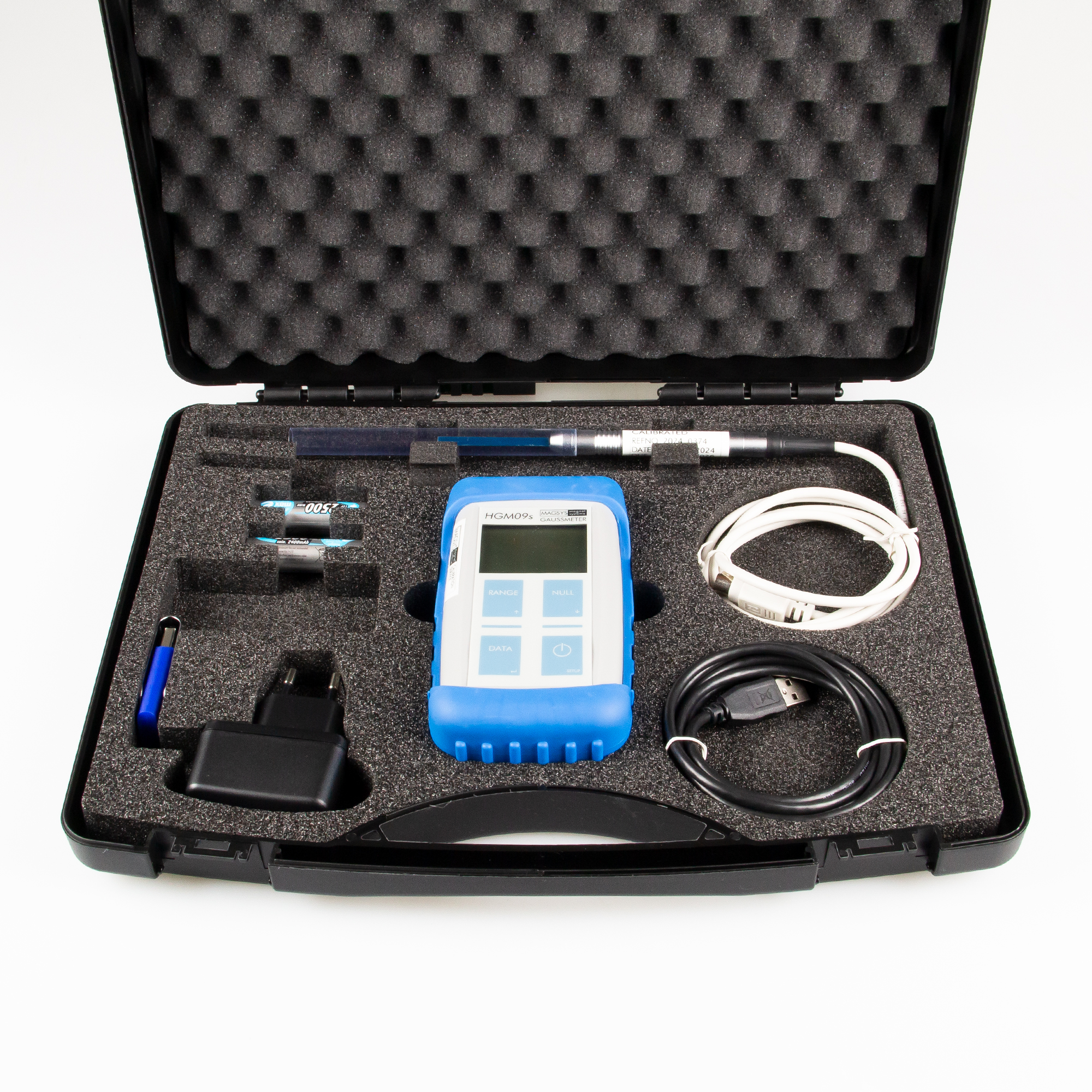 Hand-Gaussmeter mit Zubehör