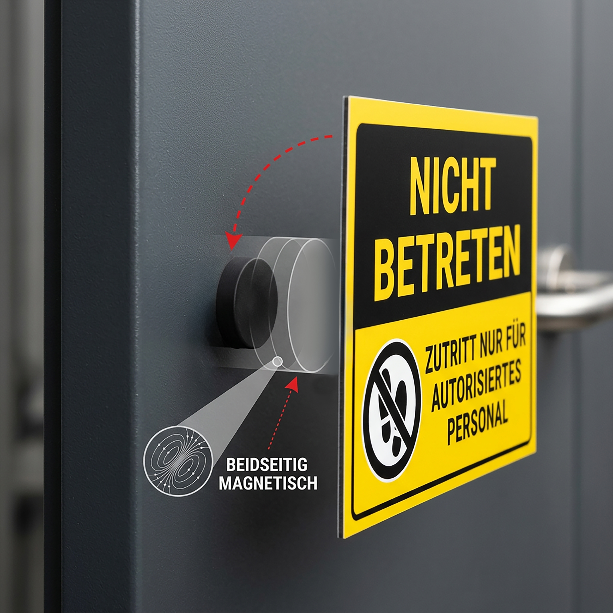 Gummiertes Magnetsystem Ø31x6mm, beidseitig magnetisch, Anwendung
