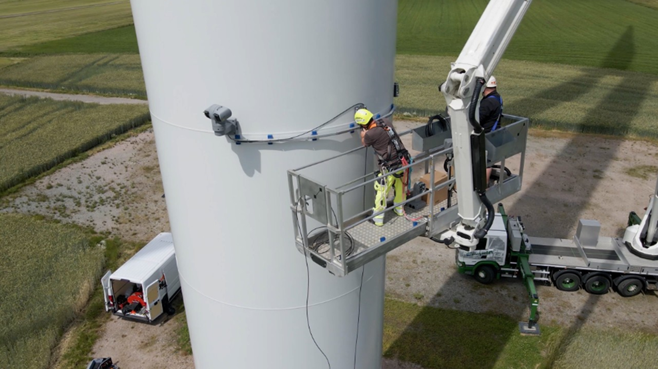 Magnete zur Befestigung von Vogelschutzvorrichtungen am Windkraftanlagenturm