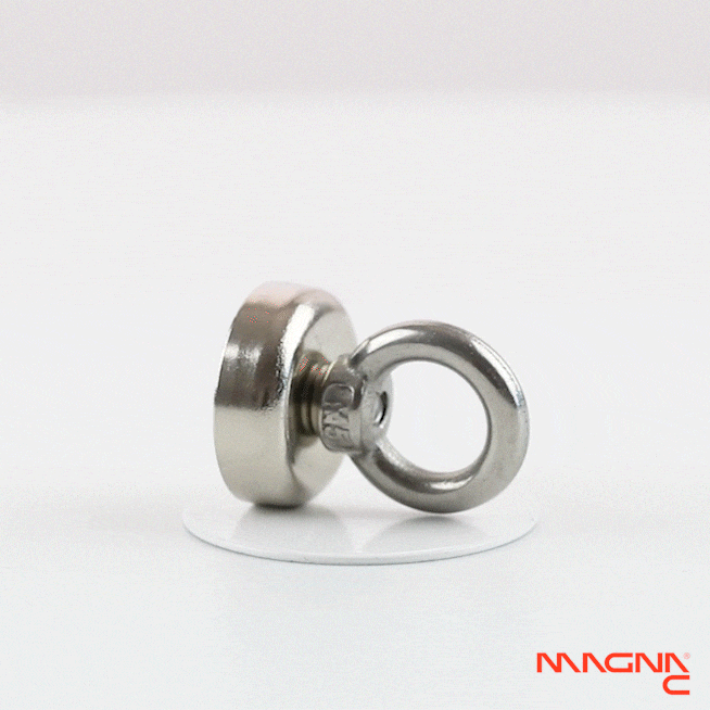 Neodym-Flachgreifer Ø25x7,7mm mit Öse 360° Darstellung