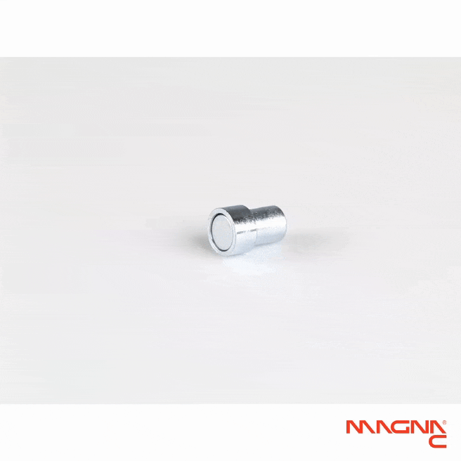 Neodym Topfmagnet Ø8x11,5mm mit Gewindebuchse 360 Grad Darstellung