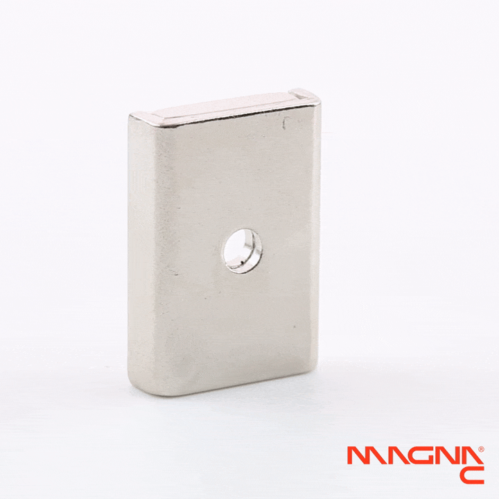 Neodym-Flachleiste 35x24,5x7,5mm mit konischer Senkung 360° Darstellung