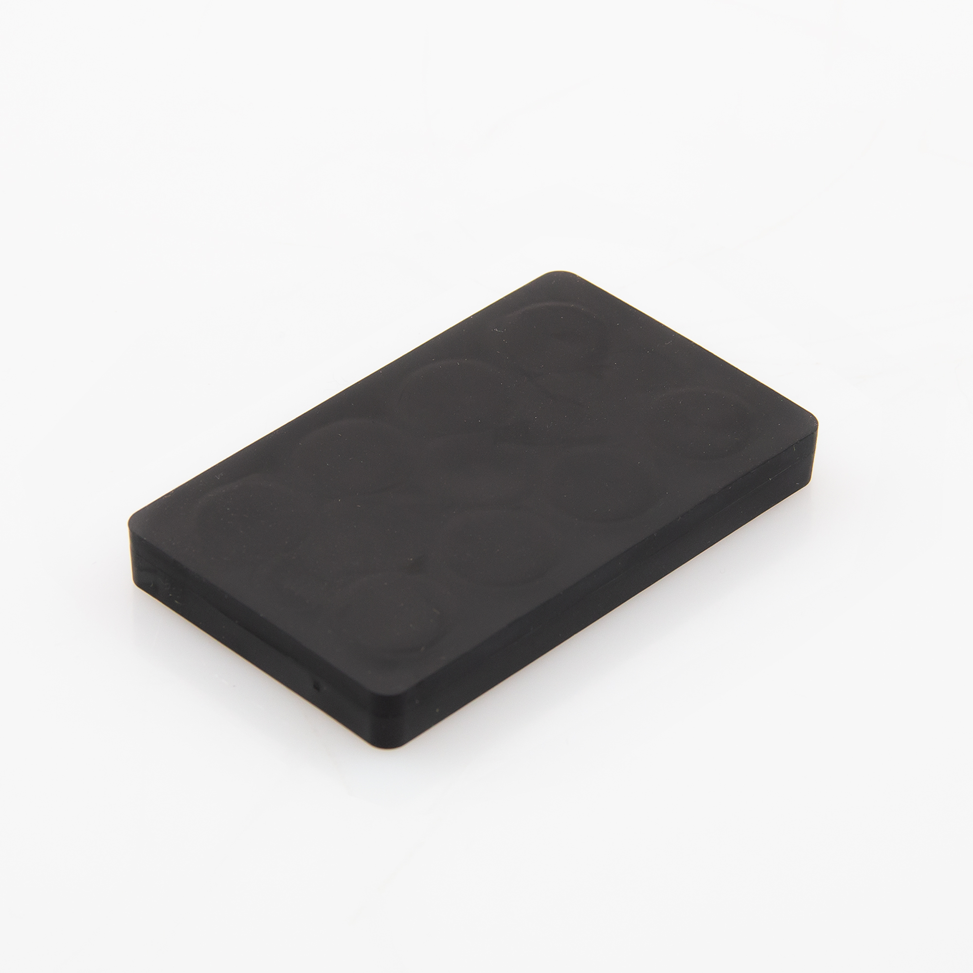 Gummiertes Magnetsystem 74x45x8,5mm mit Innengewinde 2xM6, Farbe: schwarz