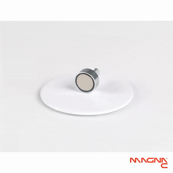 Neodym Flachgreifer mit Gewindezapfen Ø10x4,5mm 360° Anblick